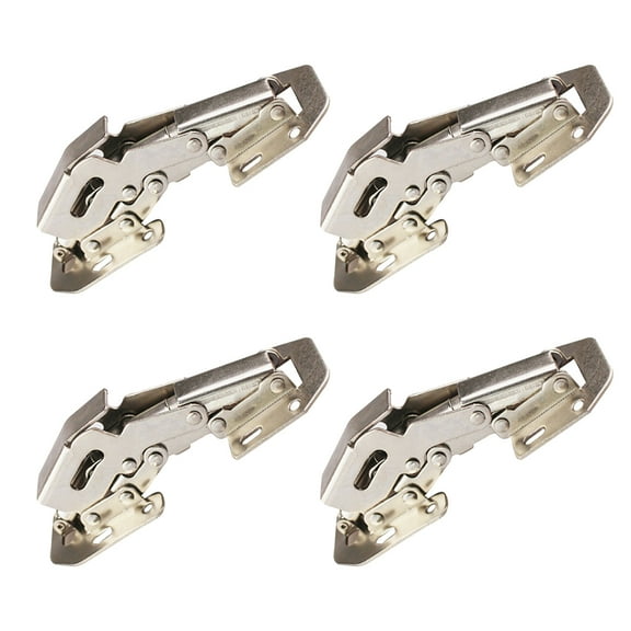 DRAFIDEEP 4Pcs Hidden Hinges for Cabinet Doors Damping Technology Reduce Noise Silver 10.5X4.3X2CM