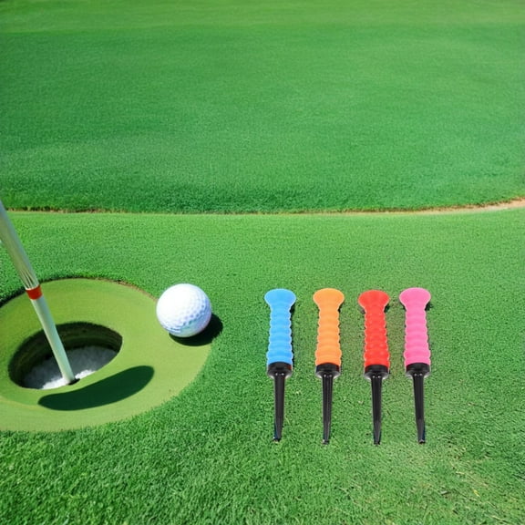OUNONA 4-Pack Flexible Plastic Golf Tees for Practice Mats, Perfect for Outdoor Play and Beginner Golfers