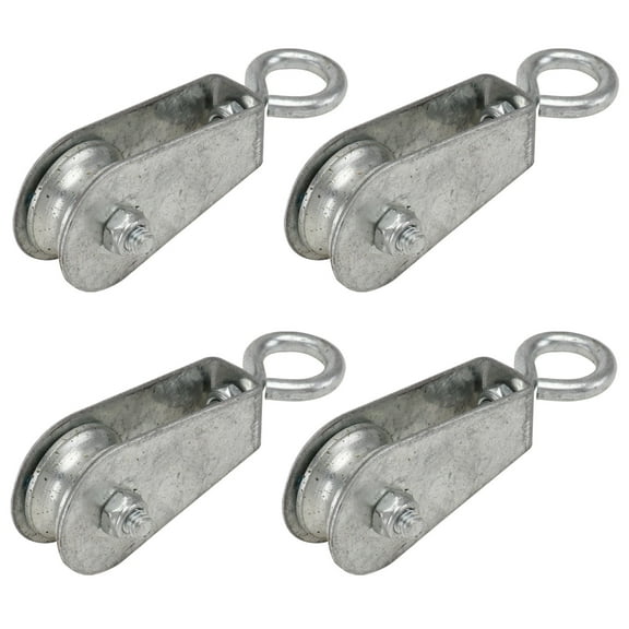 DRAFIDEEP 4Pcs Industrial Crane Pulley Sturdy Steel Wire Rope Hoisting Pulley with Smooth Slide