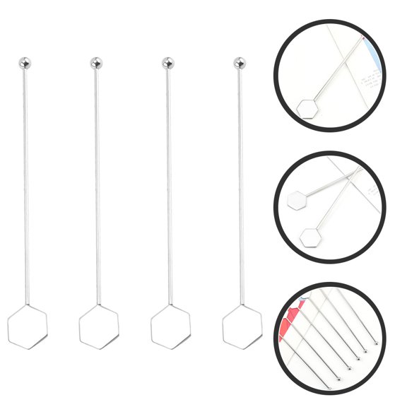 DRAFIDEEP 4-Pack Stainless Steel Tea Stirring Rods, Simple Elegant Design for Parties and Daily Use