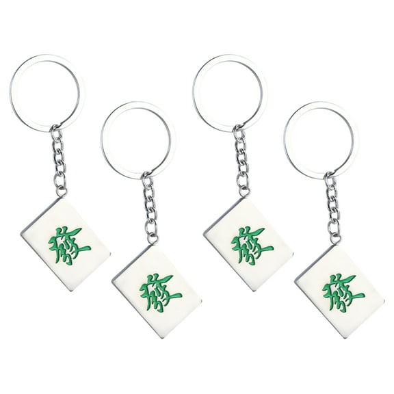 DRAFIDEEP 4Pcs Music Pendant Keychain Mahjong Keychains Delicate Design Daily Use