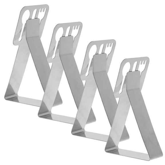 DRAFIDEEP 4- Stainless Steel Tablecloth Clips with Smooth Edges for Kitchen and Dining Table Use