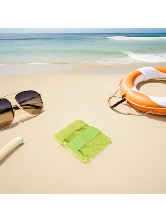 4-Piece Sand Removal Gloves Set Green Large Small Elastic Wrist Beach Use
