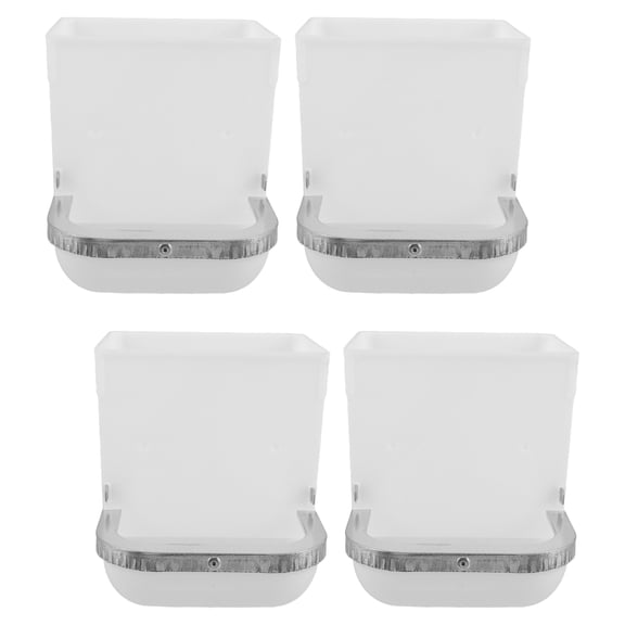 DRAFIDEEP White Rabbit Cage Feeder, Plastic, Auto Dispense, Antipaw, 4Pcs