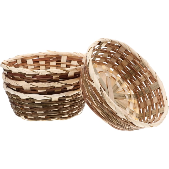 DRAFIDEEP 4Pcs Woven Fruits Basket Beige Color for Fruit Holding and Decoration in Living Space