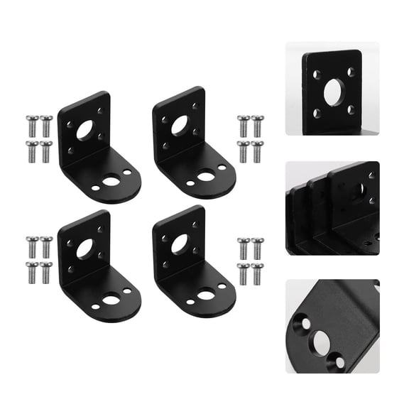 DRAFIDEEP 4Set Mini Motor Mount Holders Aluminum Alloy Gear Motor Fixation LShaped Universal Size