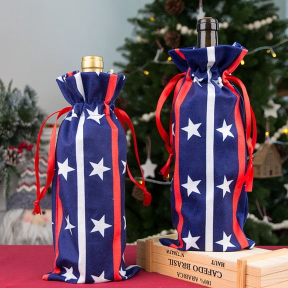 DRAFIDEEP Cylindrical Wine Bottle Cover Multi Flannel 12.2x5.3in