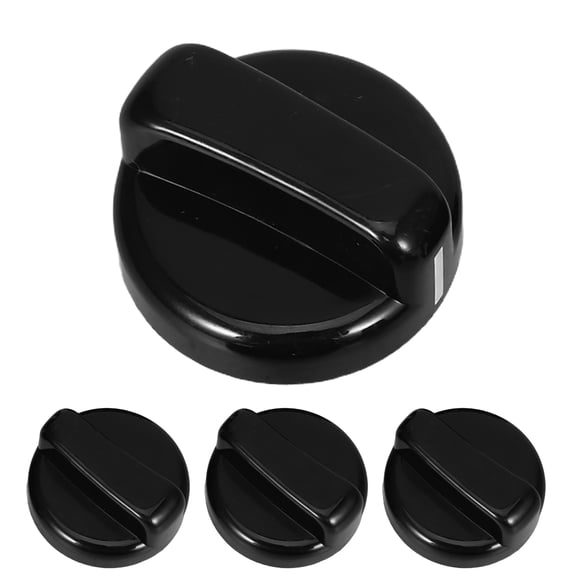 DRAFIDEEP 4pcs Black Plastic D-shaped Cooktop Burner Knob Replacement Switch