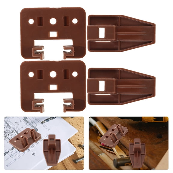 DRAFIDEEP 5 Sets Drawer Center Track Guides For Versatile Application With Metal Parts In Brown