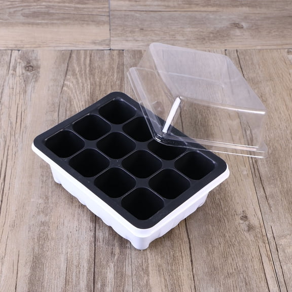 DRAFIDEEP 5 Sets White Plastic Sprout Box for Plastic Nursery Pots 11.8 x 5.5 x 2.4in