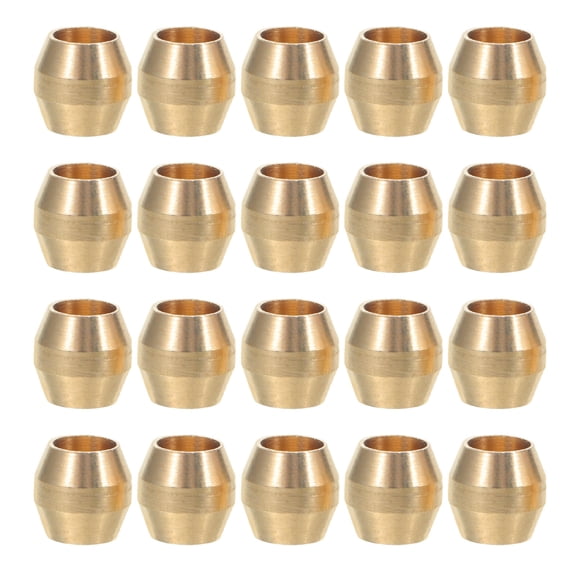 DRAFIDEEP 50Pcs Brass Compression Sleeve Kit for Copper and Stainless Steel Tubing Secure Seal