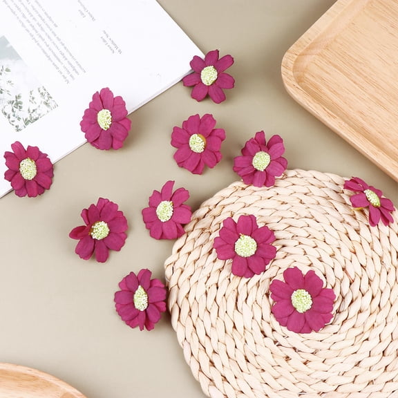 DRAFIDEEP 50 Pieces Faux Flower for Crafts, Circular Cloth Flower Decorations for Wedding Centerpieces and Projects