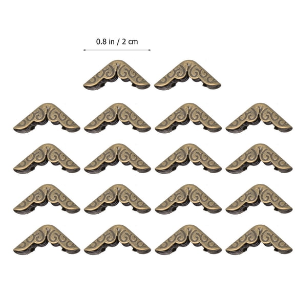 DRAFIDEEP 50 Pieces Antique Light Brown Metal Book Corner Protectors for Scrapbook Albums, Menus, Journals and Craft Decor