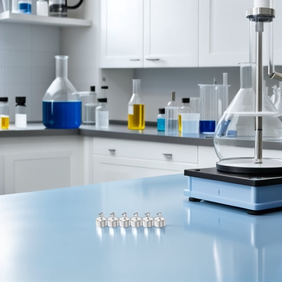 OUNONA 50Pcs Laboratory Weight Set Plated Silver Chrome Plated Iron Durable for Physics Research