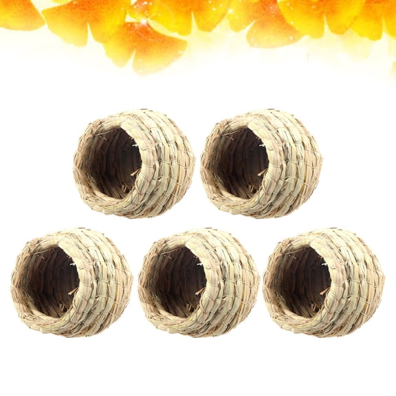 DRAFIDEEP 5Pcs Bird Spawning Breeding Nest Straw Living Place for Lark