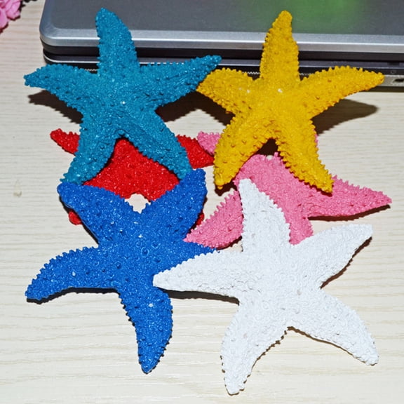 DRAFIDEEP 5Pcs Blue Resin Sea Star Aquarium Decoration Reusable Natural Look