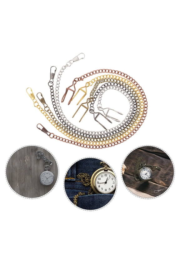 Vintage Style Metal Pocket Watch Chain in Assorted Colors, Ideal for Waistcoat, Jeans, and Everyday Use