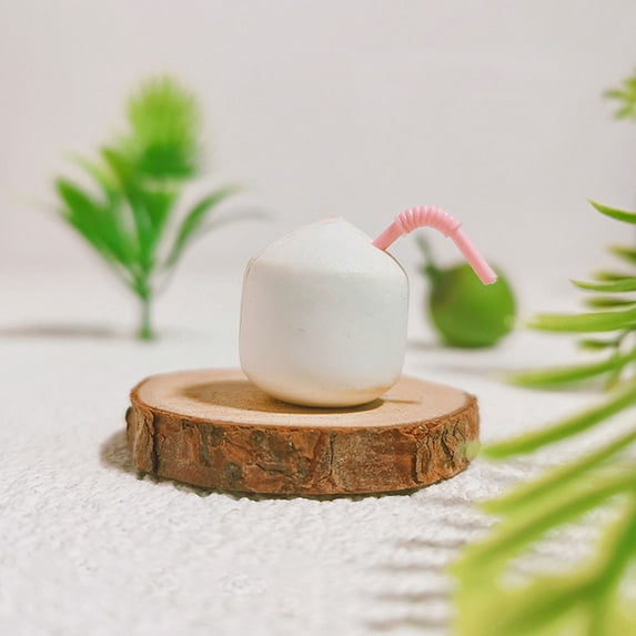 DRAFIDEEP 5Pcs Decorative Coconuts Resin Mini Coconuts Prop Educators