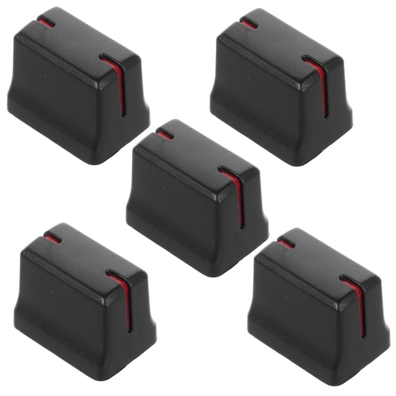 DRAFIDEEP Black Plastic Mixer Slider Fader Knobs for Potentiometer 5Pcs