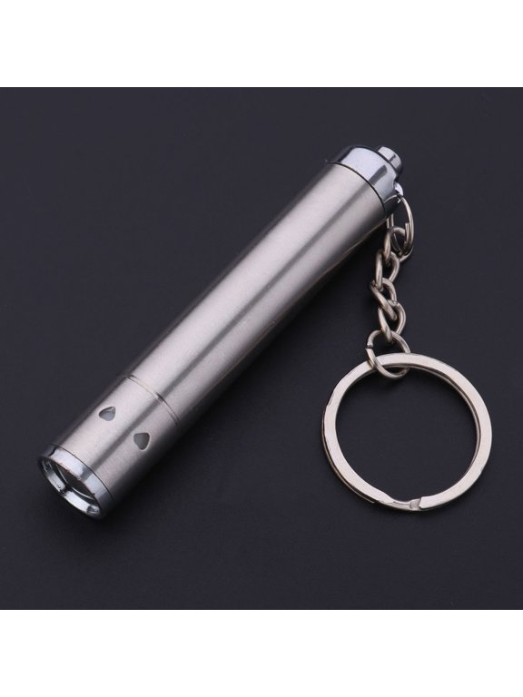 Plated Keychain LED Flashlight, Portable Mini Torch for Outdoor Use, Stainless Steel, Set of 5