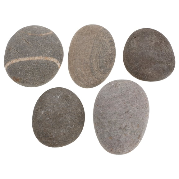 DRAFIDEEP 5Pcs Natural Smooth Pebbles for Painting Flat Stones for DIY Craft Artwork