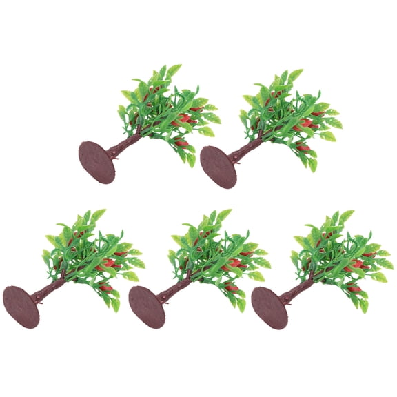 DRAFIDEEP 5Pcs Simulation Fruit Trees Plastic Miniature Artificial Trees Random Color For Indoor Decoration