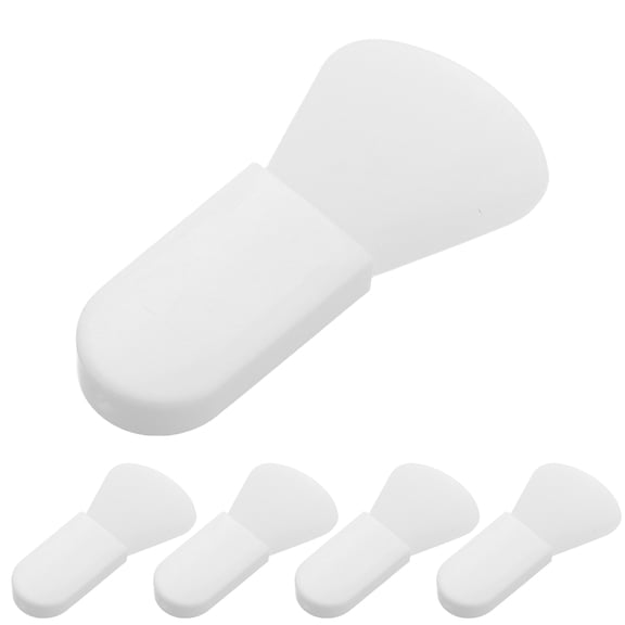 DRAFIDEEP 5-Piece White Spatula Brush Set for Face Application, Portable with Short Handle for Easy Use