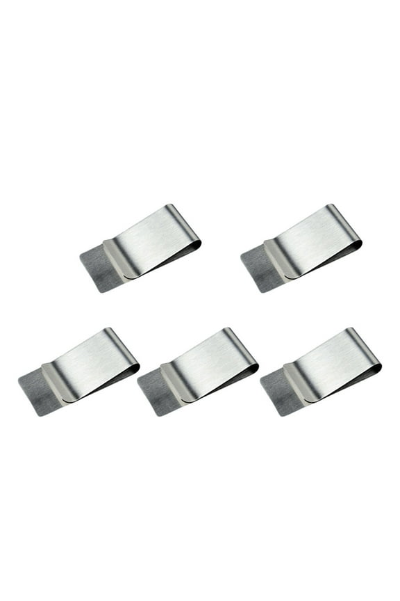 5-Pack Stainless Steel Money Clip Set Slim Design Fits Front Pocket Wallet Accessory