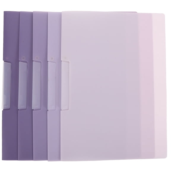 DRAFIDEEP 5-Pack Violet Plastic Folders with Swing Clip, Elegant Office Document Storage Organizers