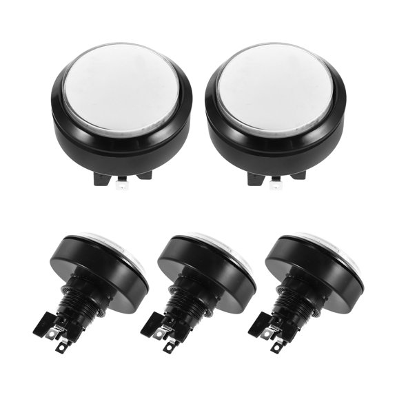 DRAFIDEEP 5Pcs White Big Arcade Button with Crisp Tactile Feedback for Arcade Control Panels