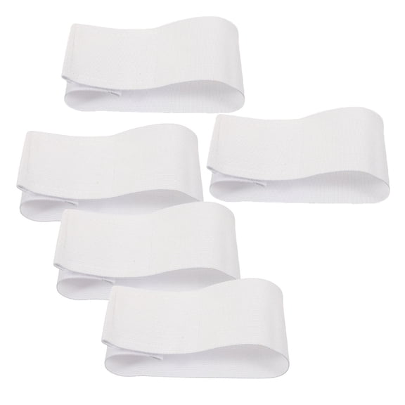 DRAFIDEEP Set of 5 White Nylon Captain Armbands for Soccer Football Team and Player Identification