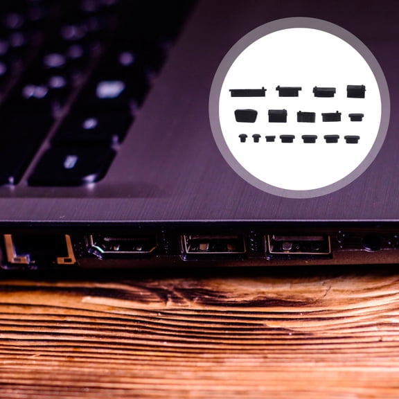 DRAFIDEEP 5Set Black Silicone Plug for Laptop Usb Port Cover