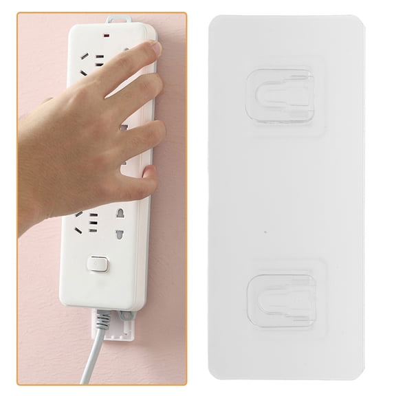 DRAFIDEEP 5 Sets Transparent Adhesive Socket Holders Wall Mounted Organizers No Punch for Home and Office Use