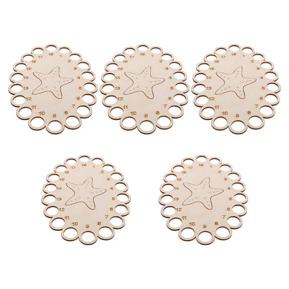 OUNONA 5-Piece Wooden Floss Bobbin Organizer Set for Sewing, Craft Storage, Thread Holder and Home Accessories