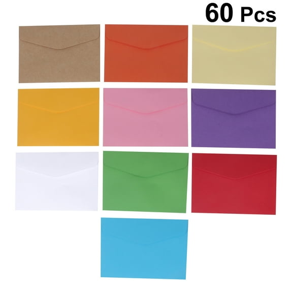 DRAFIDEEP 60 Pcs Postcard Color Envelope Assorted Color Simple Design for Celebration Users