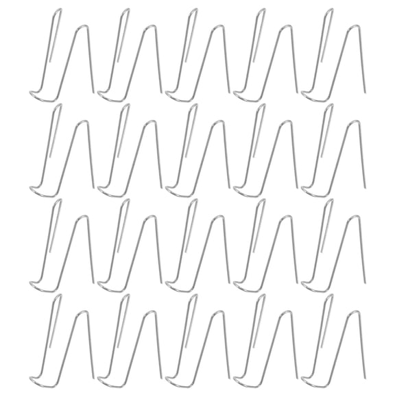 DRAFIDEEP 60Pcs Plated Silver Fabric Panel Cubicle Hooks Stainless Steel W Shape Hidden Wall Hooks for Workspace