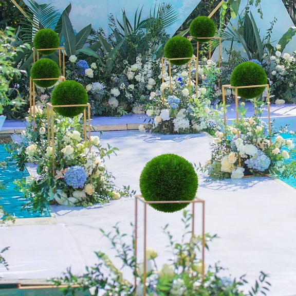 DRAFIDEEP 6Pcs Artificial Plant Topiary Ball Support Green Plastic Frame for Flower Arrangement