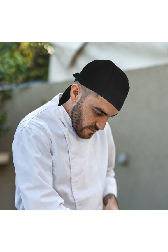 6Pcs Black Kitchen Supply Chef Caps Comfortable Durable Cotton Cloth for Restaurant Staff