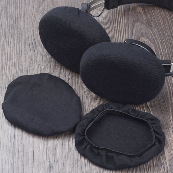 DRAFIDEEP 6-Pack Black Stretchable Earphone Covers with Soft Knit Fabric, Comfortable Protective Ear Pad Replacements for Headphones