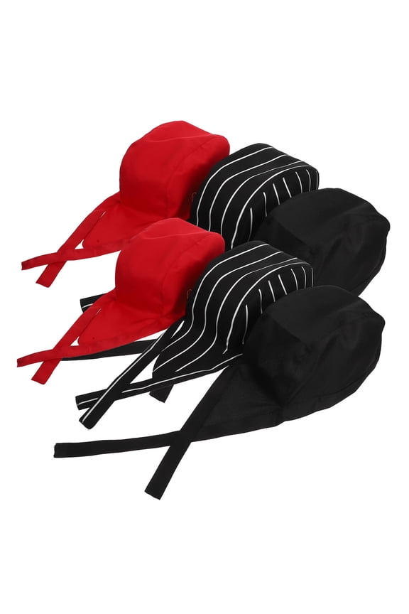 6Pcs Breathable Cotton Chef Hats Adjustable Kitchen Caps for Cooking and Food Service