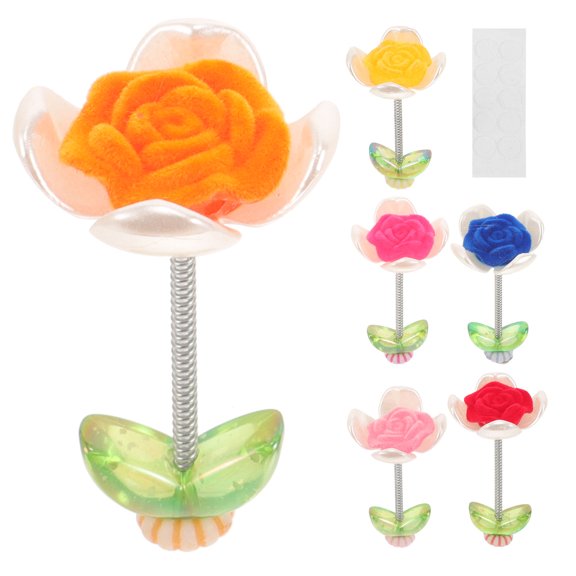 DRAFIDEEP 6Pcs Car Interior Ornaments Flower Shape Assorted Color Car Dashboard Decor