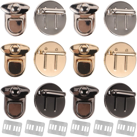 DRAFIDEEP 6Pcs Easy Install Metal Bag Buckle Lock Assorted Color for Craft Luggage Accessories