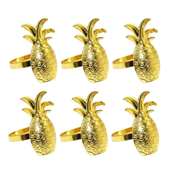 DRAFIDEEP Set of 6 Metal Pineapple Napkin for Farmhouse Table Decor, Elegant Dinner Party Accessories