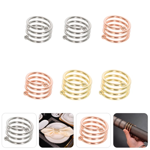DRAFIDEEP 6Pcs Golden Farmhouse Rustic Napkin Rings for Home Party and Dinner Napkin Holder