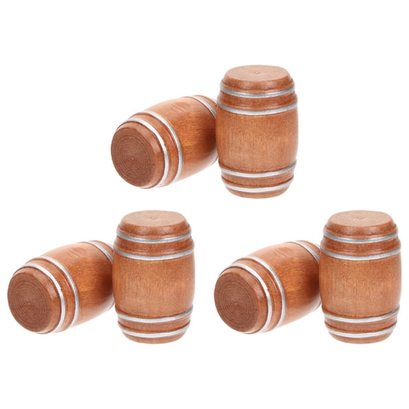 DRAFIDEEP Set of 6 Miniature Figurines in Light Brown Wood for Collectors and Landscape Decoration