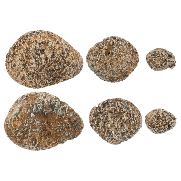 DRAFIDEEP 6-Pack Realistic Yellow Decorative Fake Stones for Garden, Yard, Landscape - Lightweight PVC Material