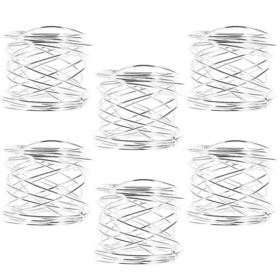 DRAFIDEEP 6Pcs Sleek Silver Napkin Rings Holders for Wedding Party Table Decorations