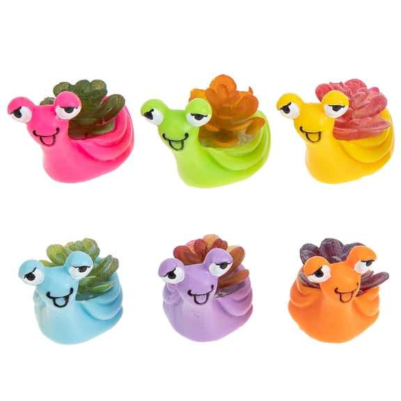 DRAFIDEEP 6Pcs Smooth Surface Miniature Garden Figurines Snail Bonsai Statue Desktop Ornaments 1.4x1.1in