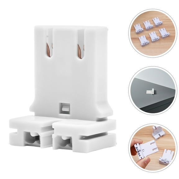 DRAFIDEEP 6-Pack White Fluorescent Tube Light Holders Replacement, Easy to Install with Sleek Minimalist Design