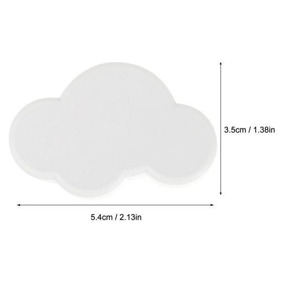 DRAFIDEEP 6-Pack White Rubber Cloud-Shaped Door Handle Pulls for Home Cabinets and Furniture